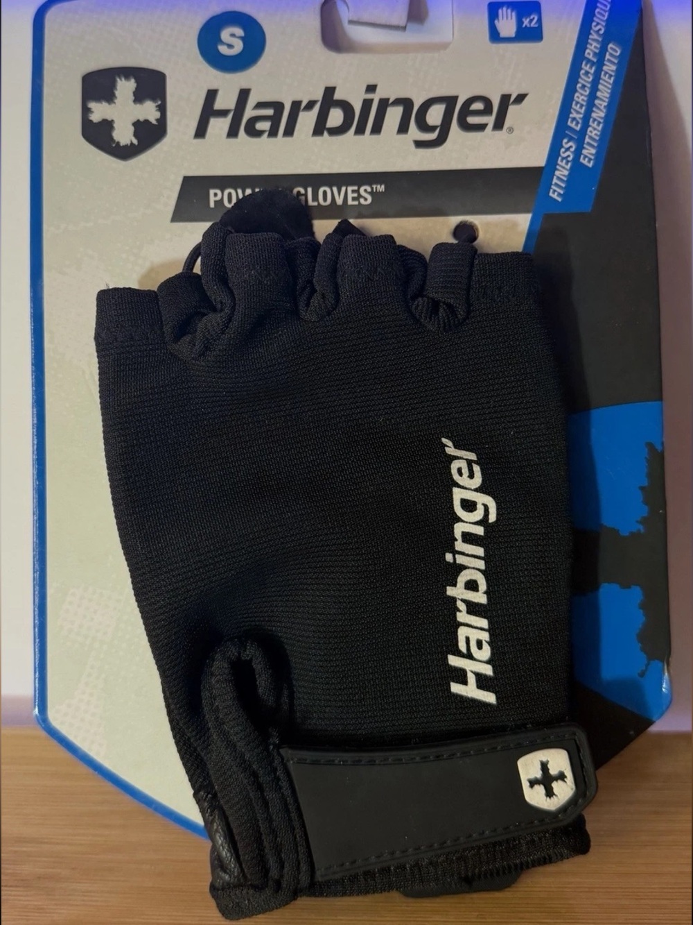 Harbinger Women's Black Power Gloves - Fingerless Workout Gloves (S)